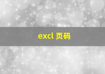 excl 页码